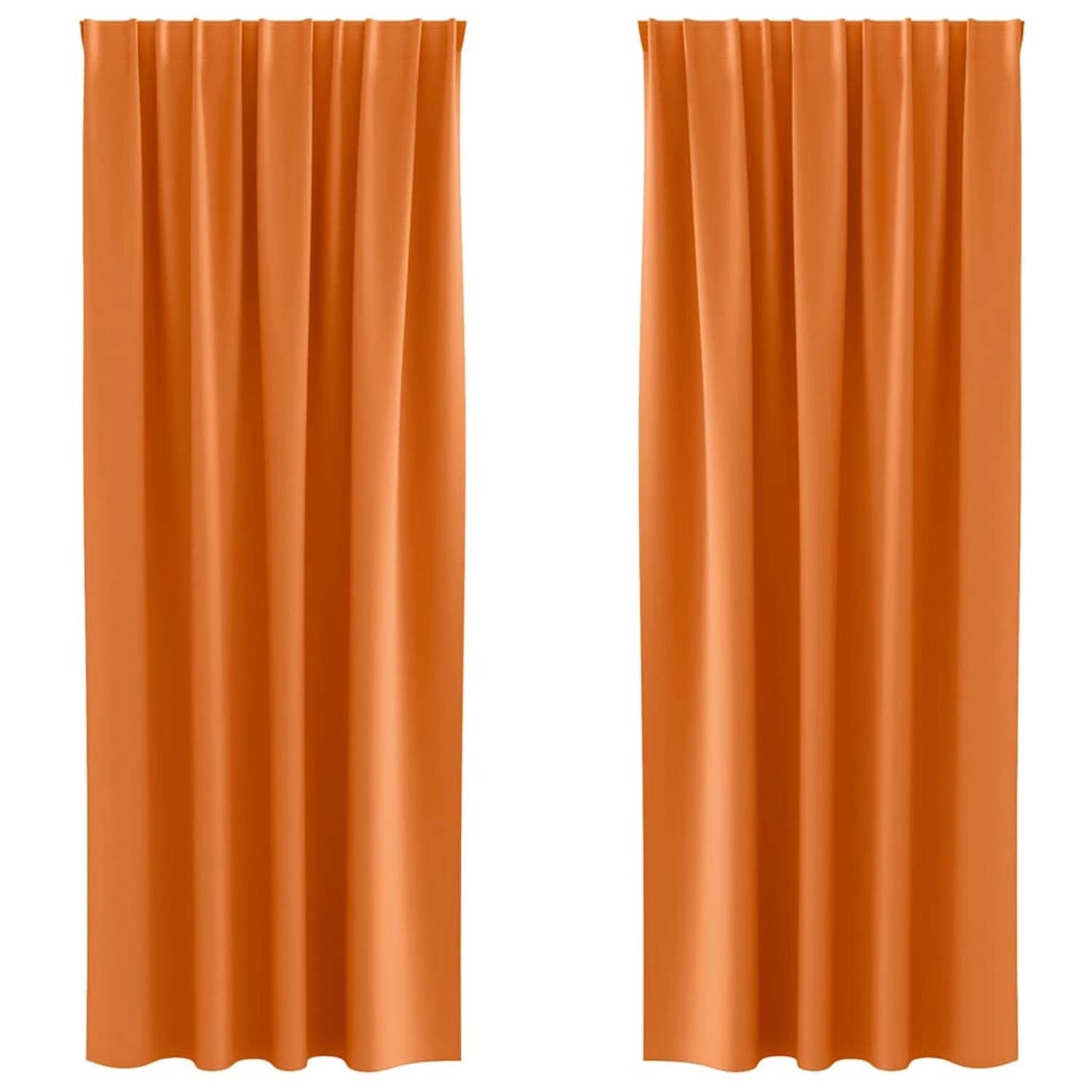 vidaXL Verdunkelungs-Vorhänge mit Ringen Helles Orange Polyester 4107510 günstig online kaufen