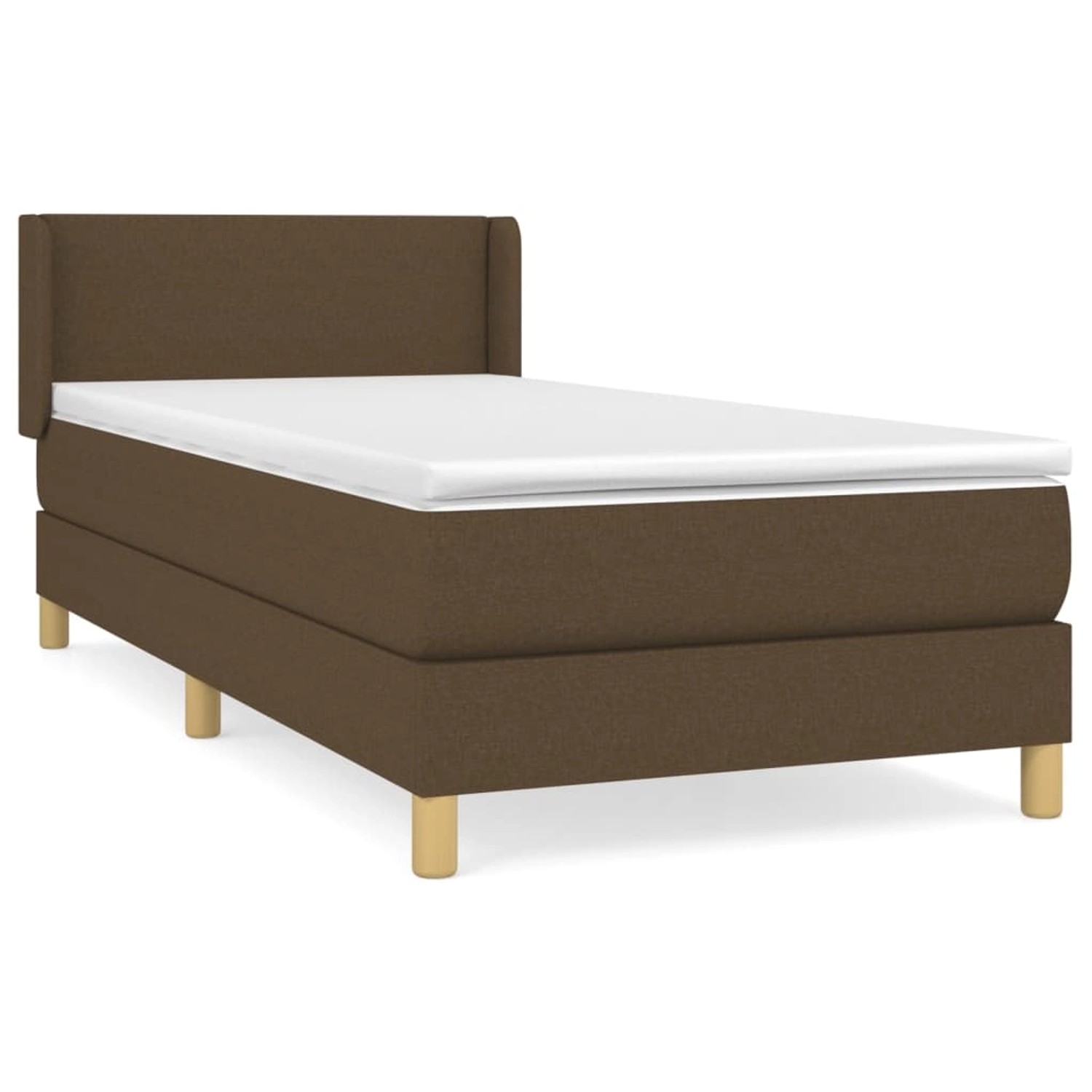 vidaXL Boxspringbett mit Matratze Dunkelbraun 80x200 cm Stoff 3130068