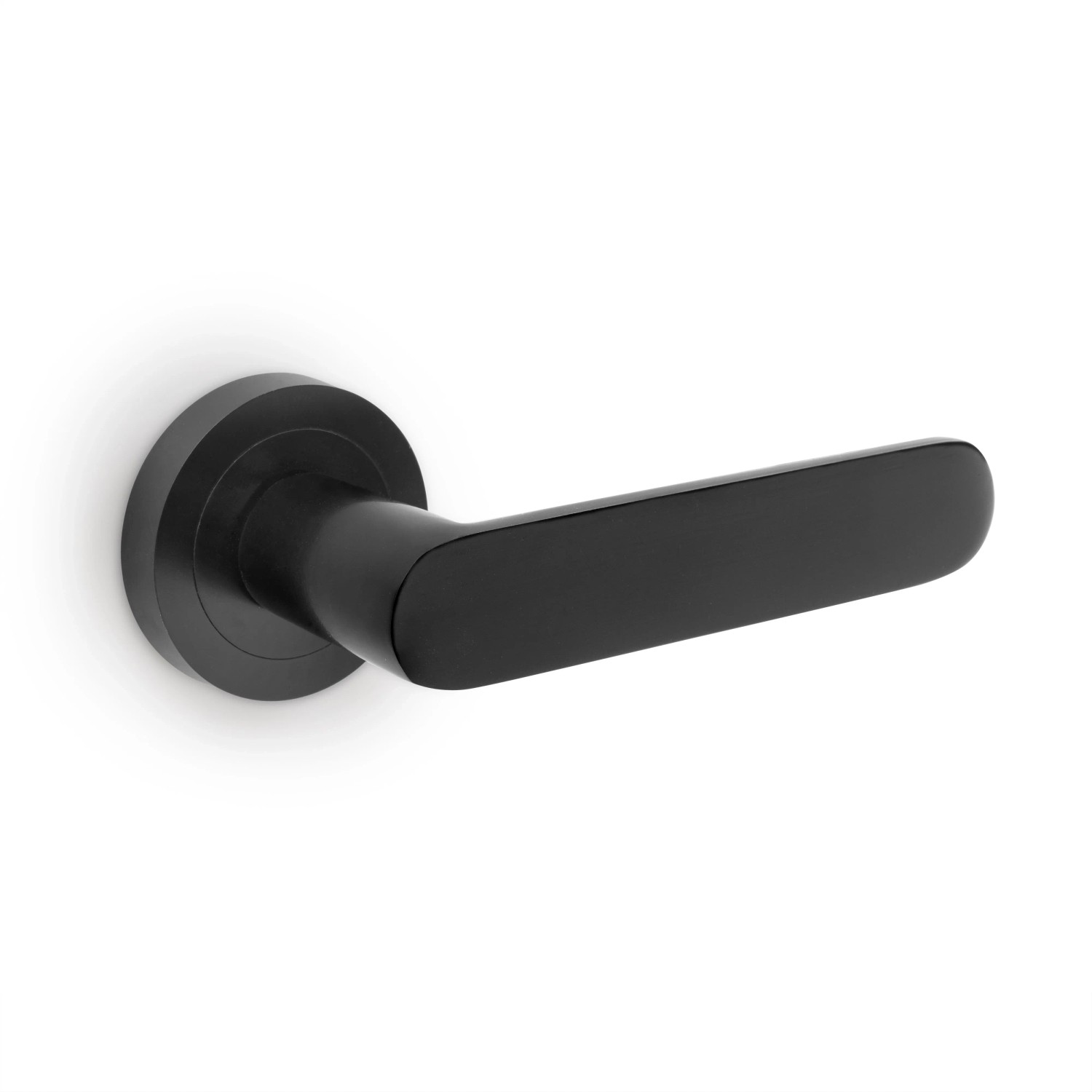 Emuca Satz Mackay Tieftürdrückergarnitur mit D50 mm RoSette Aluminium Nickel Satiniert