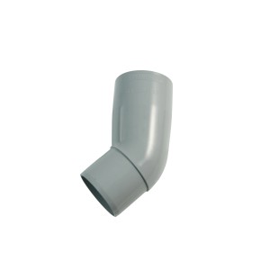 Grauer Marley Fallrohrbogen 45 Grad DN 53 für Kunststoff-Dachrinnen.