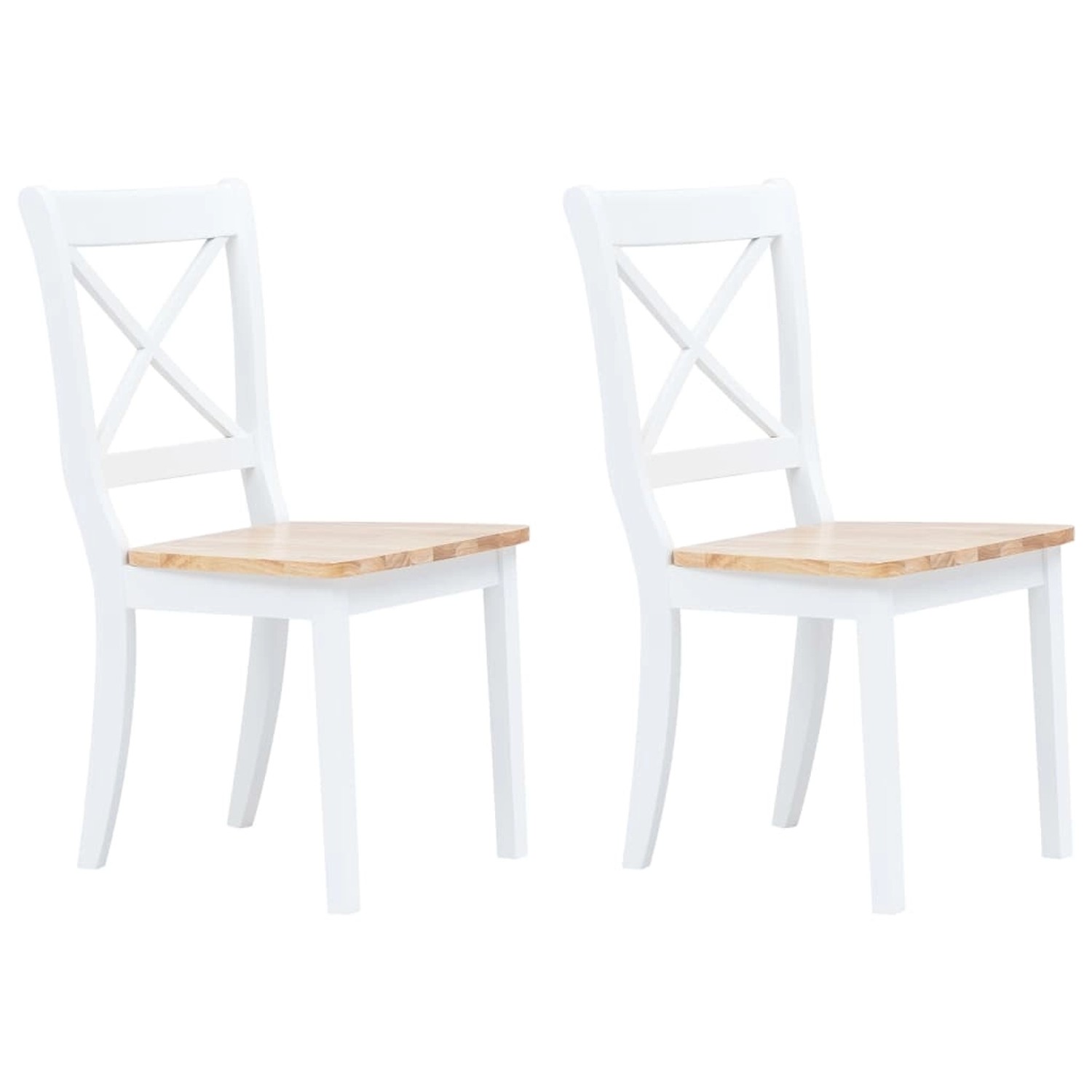 vidaXL Esszimmerstühle 2 Stk Weiß Helles Holz Massivholz Kautschukbaum 2473 günstig online kaufen