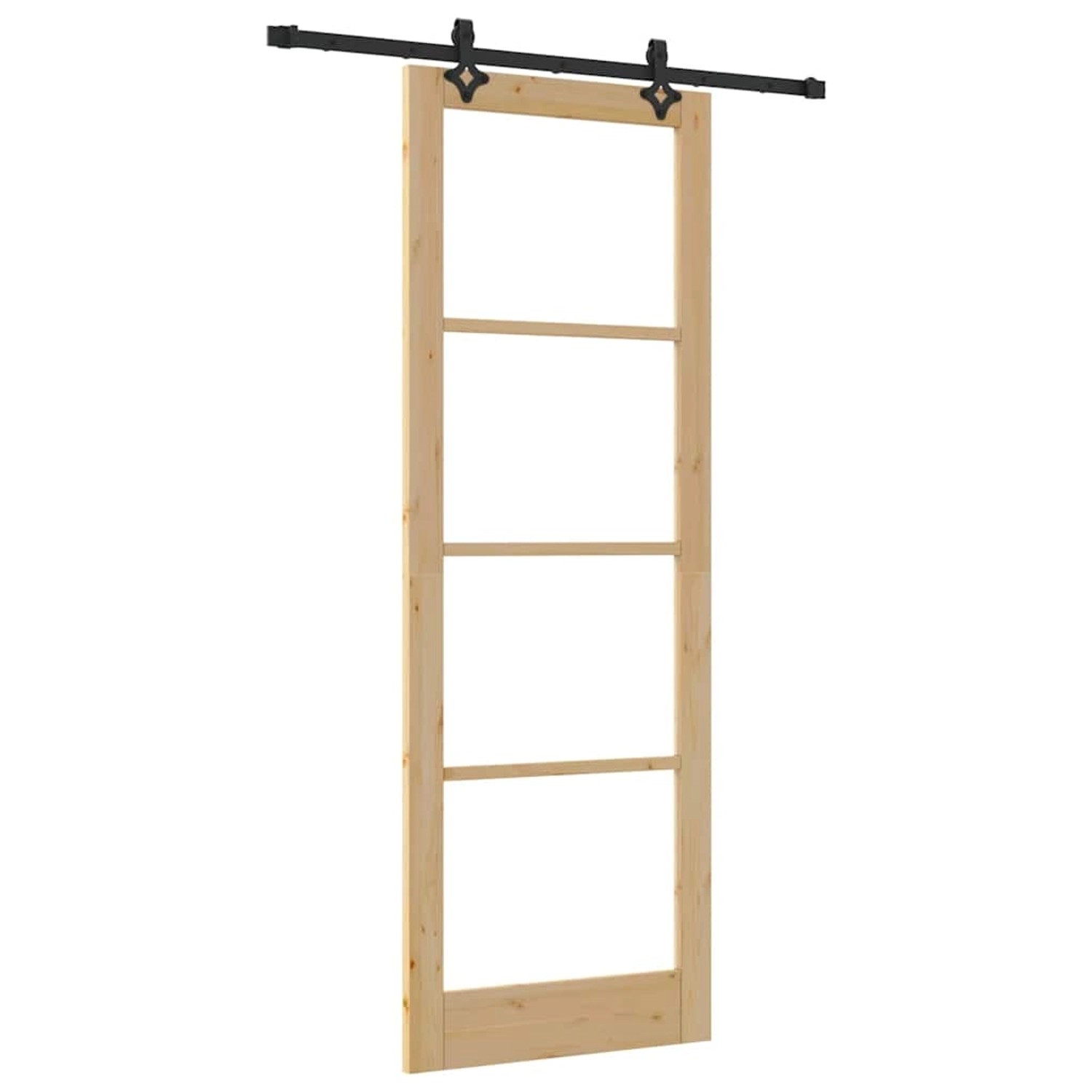 vidaXL Schiebetür Braun 83 x 232 cm Holz und Metall 3332281 günstig online kaufen