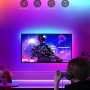 Govee RGBIC LED-Streifen 5m: Ambientebeleuchtung hinter TV mit diversen Farbeffekten.