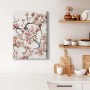 Leinwandbild mit rosa Magnolienblüten, hochformatiges Wandbild für Wohnräume.