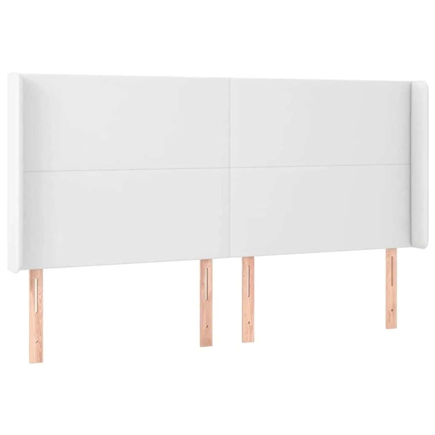 vidaXL Kopfteil mit Ohren Weiß 163x23x118/128 cm Kunstleder 3117773