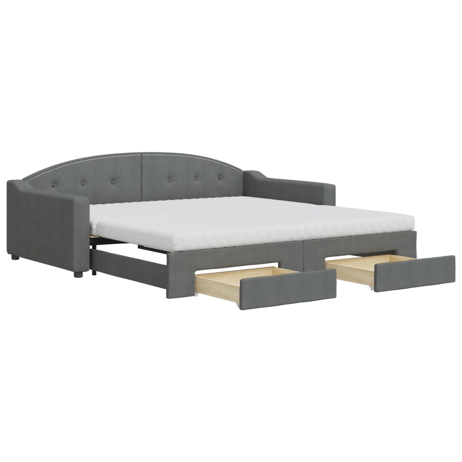 vidaXL Tagesbett Ausziehbar mit Schubladen Dunkelgrau 100x200 cm Stoff18974 günstig online kaufen