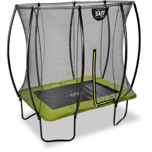 Rechteckiges, grünes EXIT Silhouette Trampolin 153x214cm mit Sicherheitsnetz.