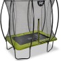 Rechteckiges, grünes EXIT Silhouette Trampolin 153x214cm mit Sicherheitsnetz.