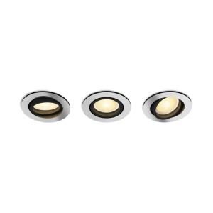 Philips Hue Milliskin Einbauspots, 3er-Pack, Aluminium, White Ambiance, smarte Lichtsteuerung.