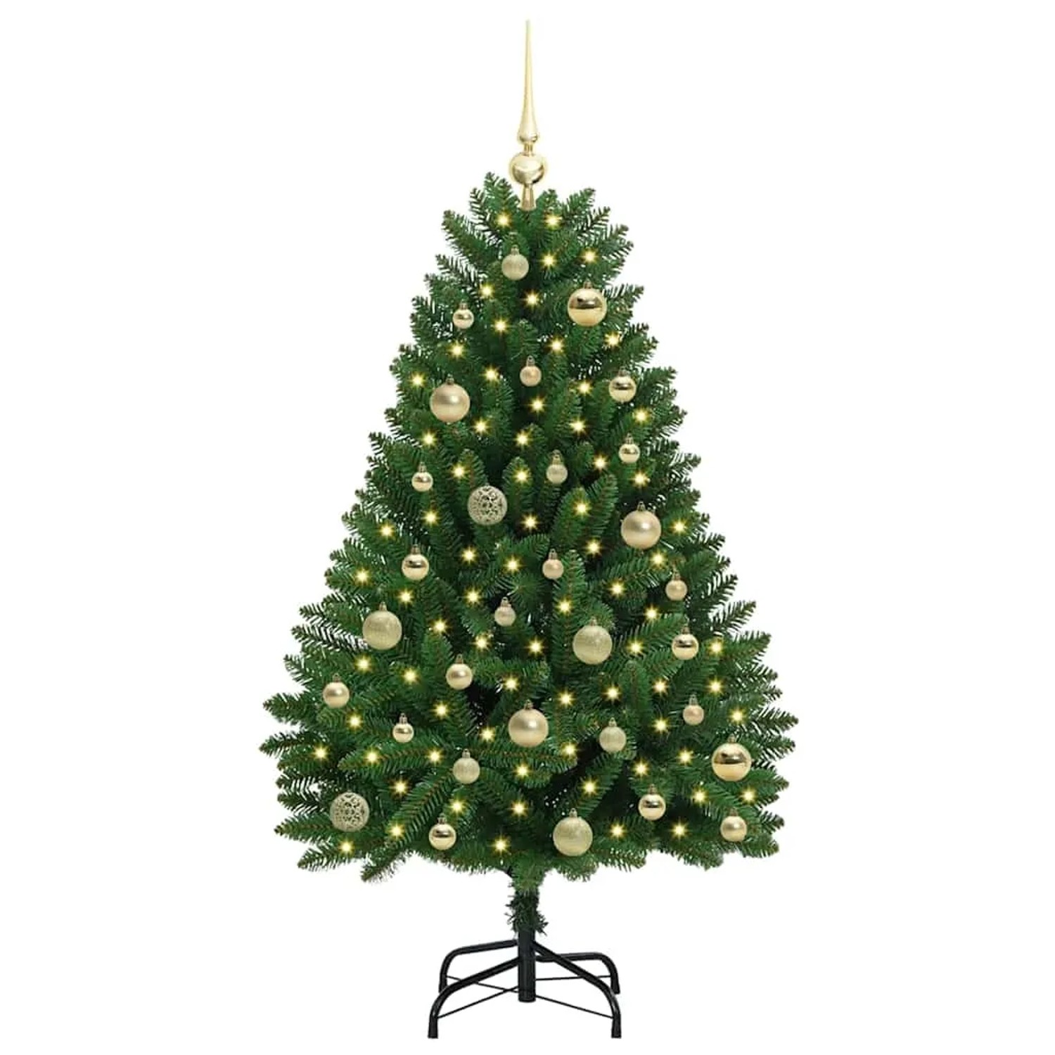 vidaXL Künstlicher Weihnachtsbaum Grün 120 cm PVC und Metall 3395671