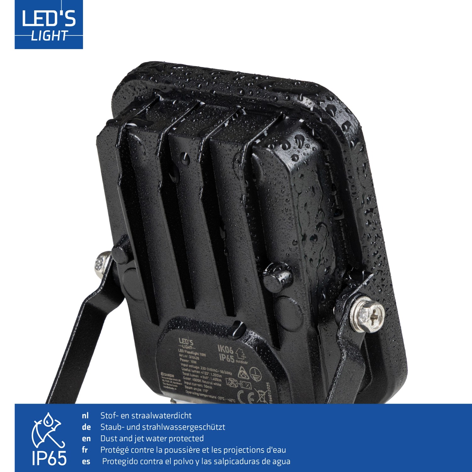 Schwarzer LED's light Wandstrahler, 20W, ideal als robuster Außenstrahler.