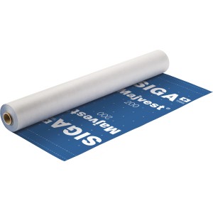 Rolle Siga Majvest Fassadenbahn, blau, für winddichte Gebäudehülle.