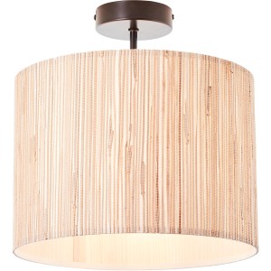 Brilliant Deckenleuchte Wimea, 30 cm, schwarz/Holz, aus Seegras für Innenräume.