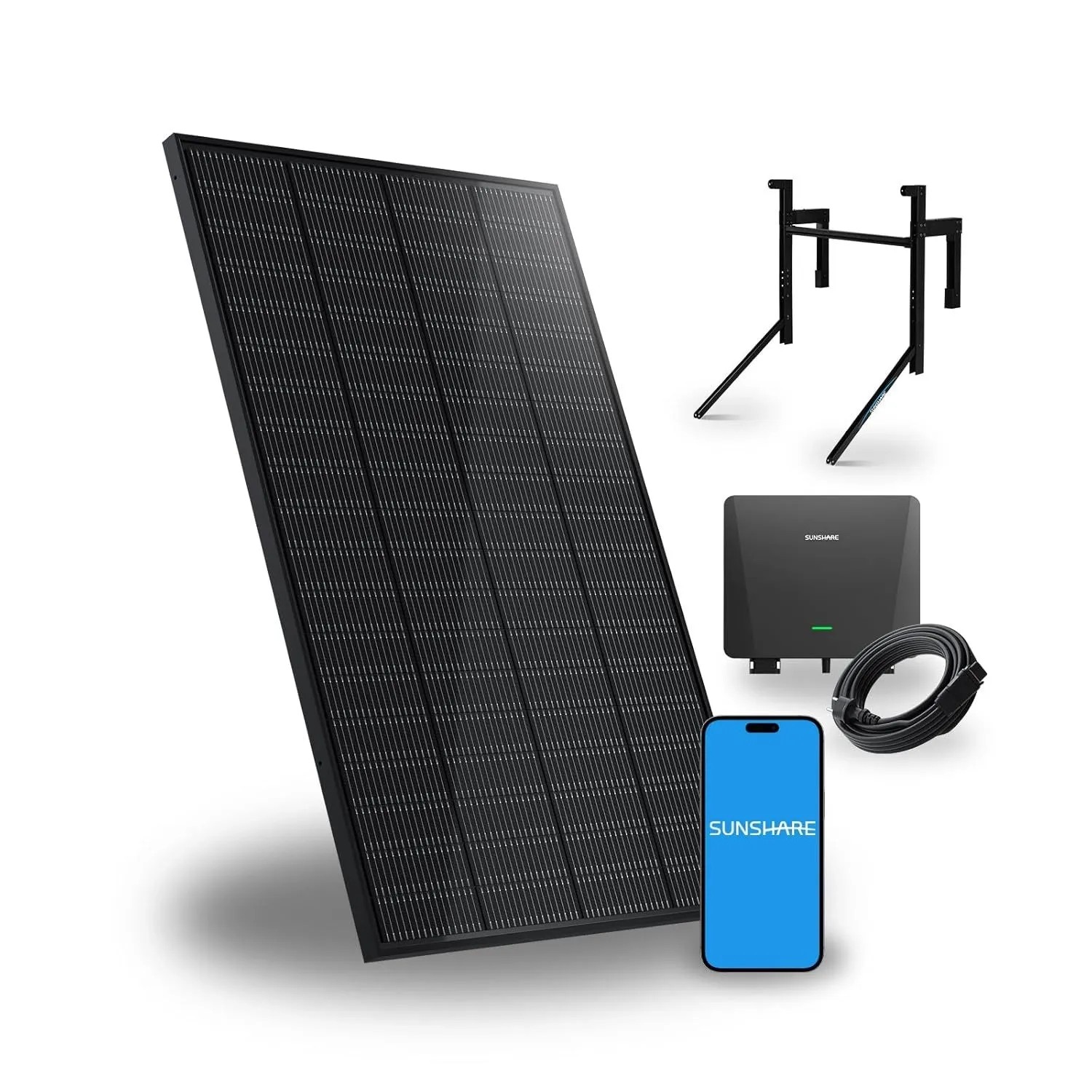 SUNSHARE Ray 200W Balkonkraftwerk Mit Halterung Für Betonbalkon 800W PV Komplettset