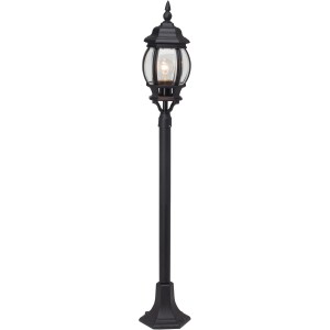 Schwarze Brilliant Außenstandleuchte Istria, 112 cm hoch, für Garten und Hof.