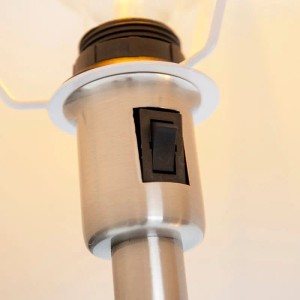 QAZQA Klassische Stehlampe Stahl mit Weißem Schirm und Leselampe Retro
