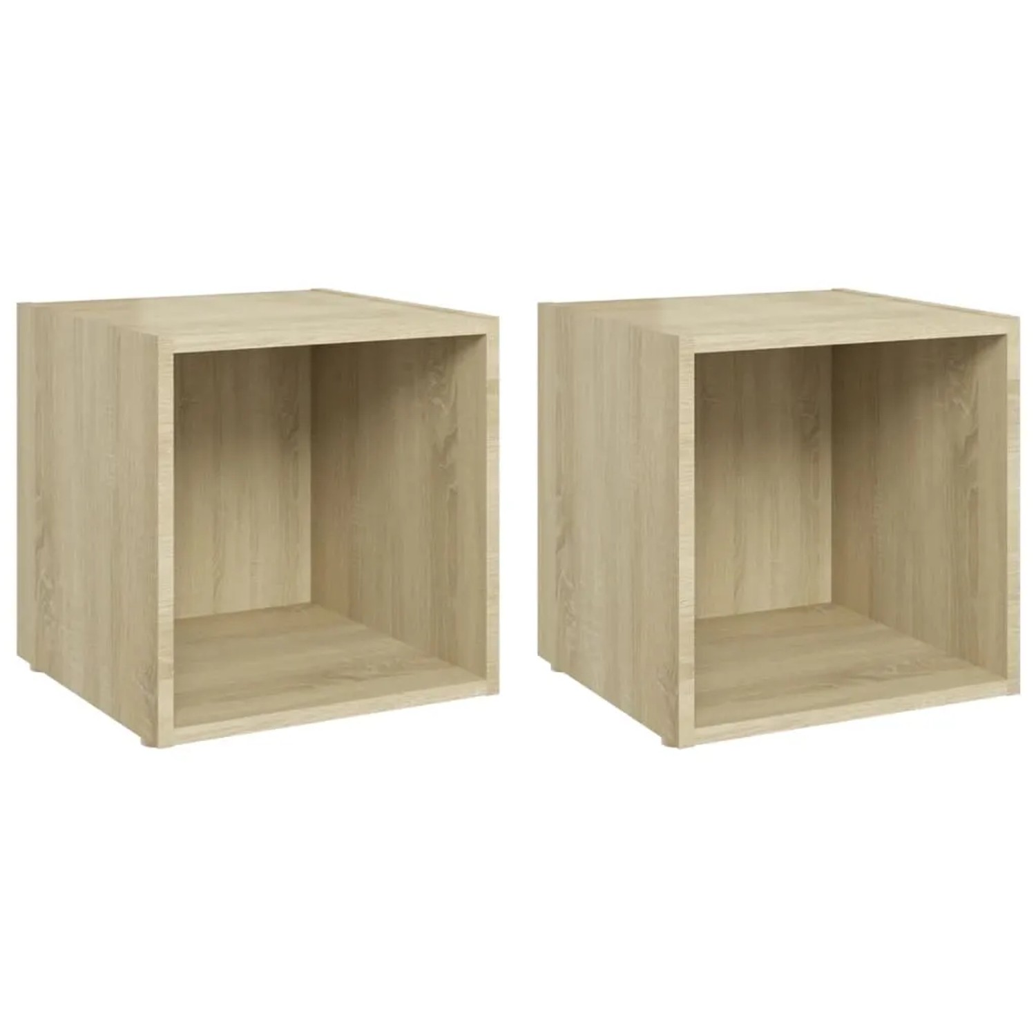 vidaXL TV-Schränke 2 Stk Sonoma-Eiche 37x35x37 cm Holzwerkstoff 805508