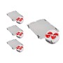 PROREGAL Spar Set: 4 graue Euroboxen mit Deckel und roten Schiebeverschlüssen. Aufbewahrungsboxen für Industrie und Gewerbe.