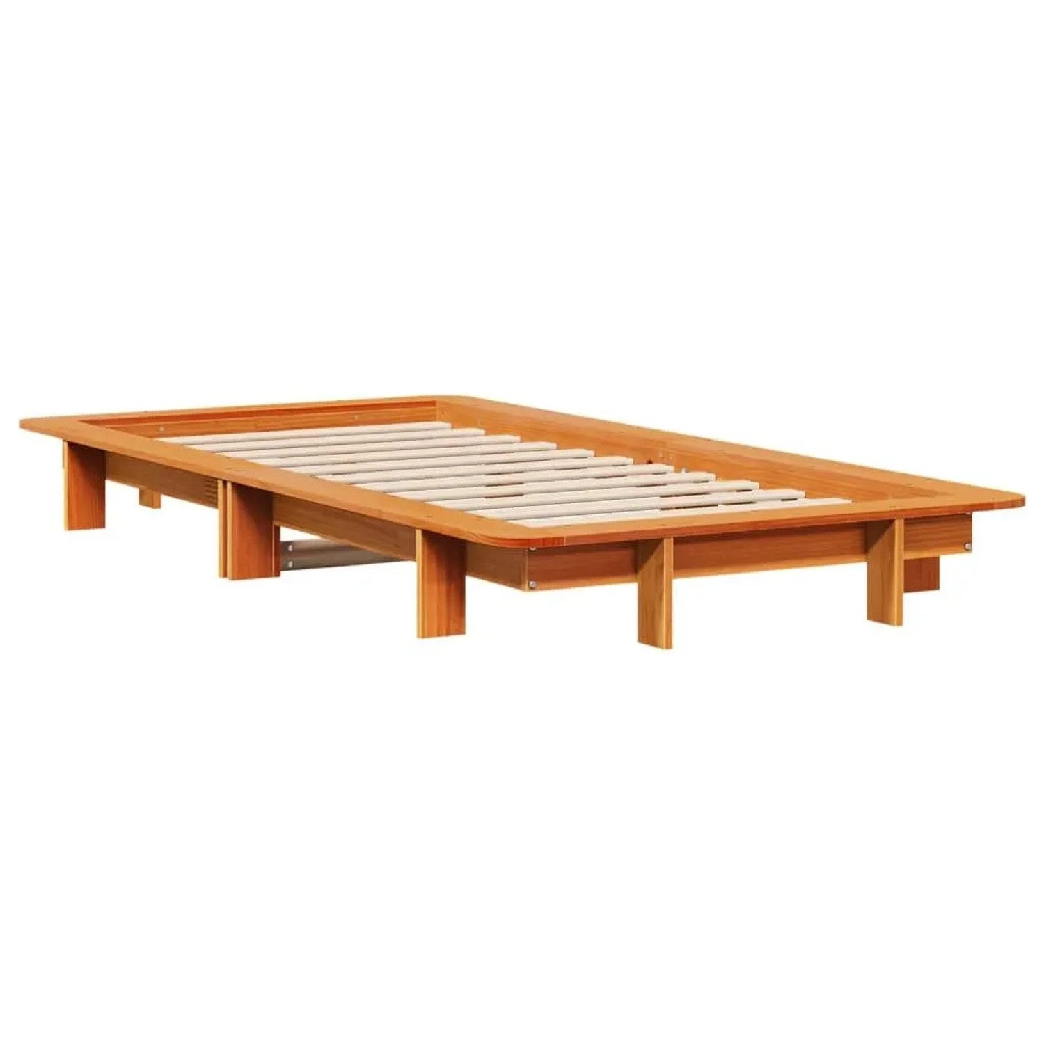 vidaXL Massivholzbett ohne Matratze Wachsbraun 90x200 cm Kiefernholz 850670 günstig online kaufen
