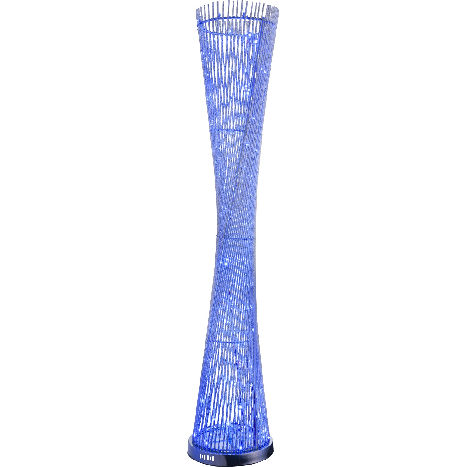 Silberne LED-Stehleuchte ANTON von Globo, Design-Lampe mit Farbwechsler, 143 cm hoch.