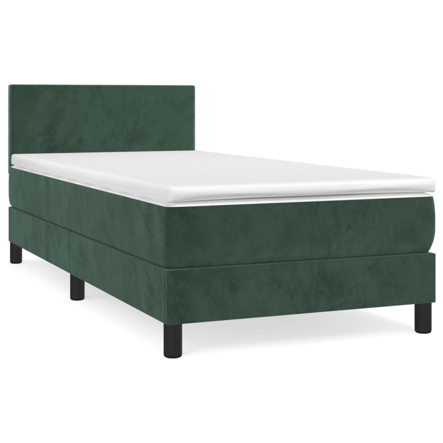 vidaXL Boxspringbett mit Matratze Dunkelgrün 90x190 cm Samt1537733 günstig online kaufen