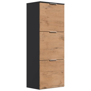 Posseik Schuhschrank Fleuve-L für 12 Paar Schuhe in Eiche Optik mit 3 Klappen.