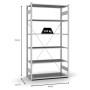 Verzinktes PROREGAL Profi Lagerregal Stecksystem, 250x130x60 cm, mit 6 Fächern für Lasten bis 110 kg.