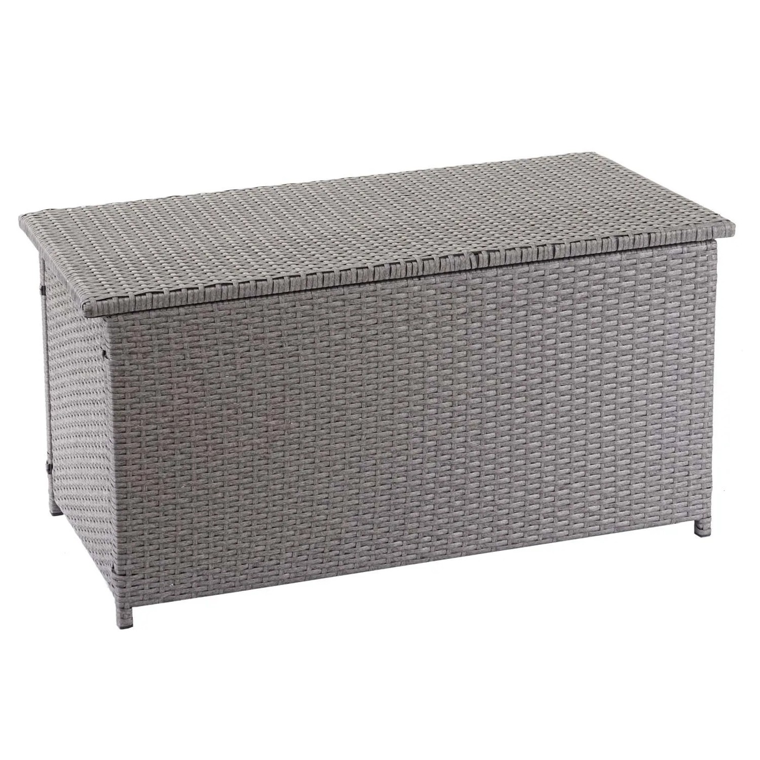 Proregal Poly-Rattan Kissenbox HxBxT 63x135x52cm Basic Grau 320L Gartentruhe Auflagenbox Truhe_3