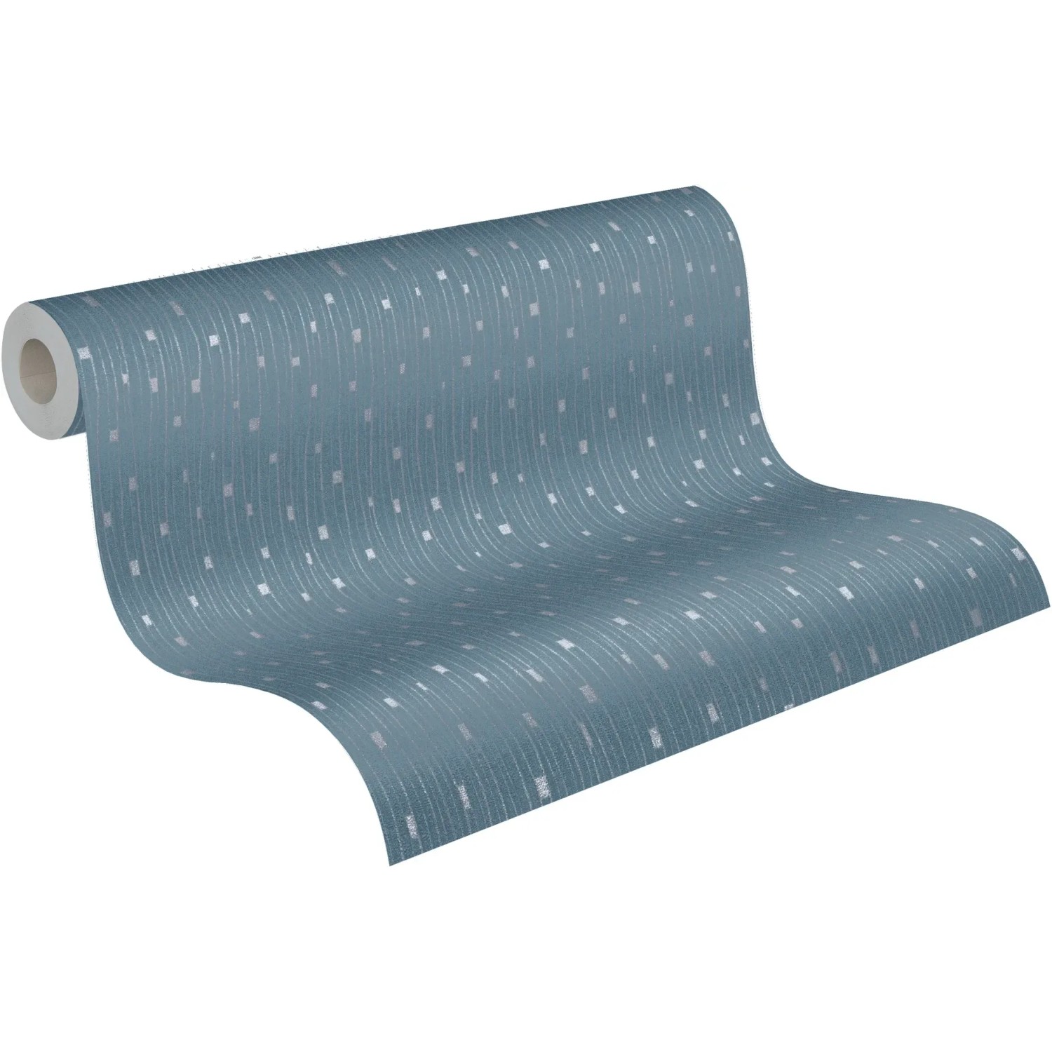 A.S. Création Vliestapete Linien in Blau und Silber auf einer Rolle. Dekorative Tapete mit modernem Design.