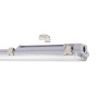 Graue Eglo LED-Feuchtraumleuchte Basic, 2-flammig, 126 cm, mit Befestigungsclips.