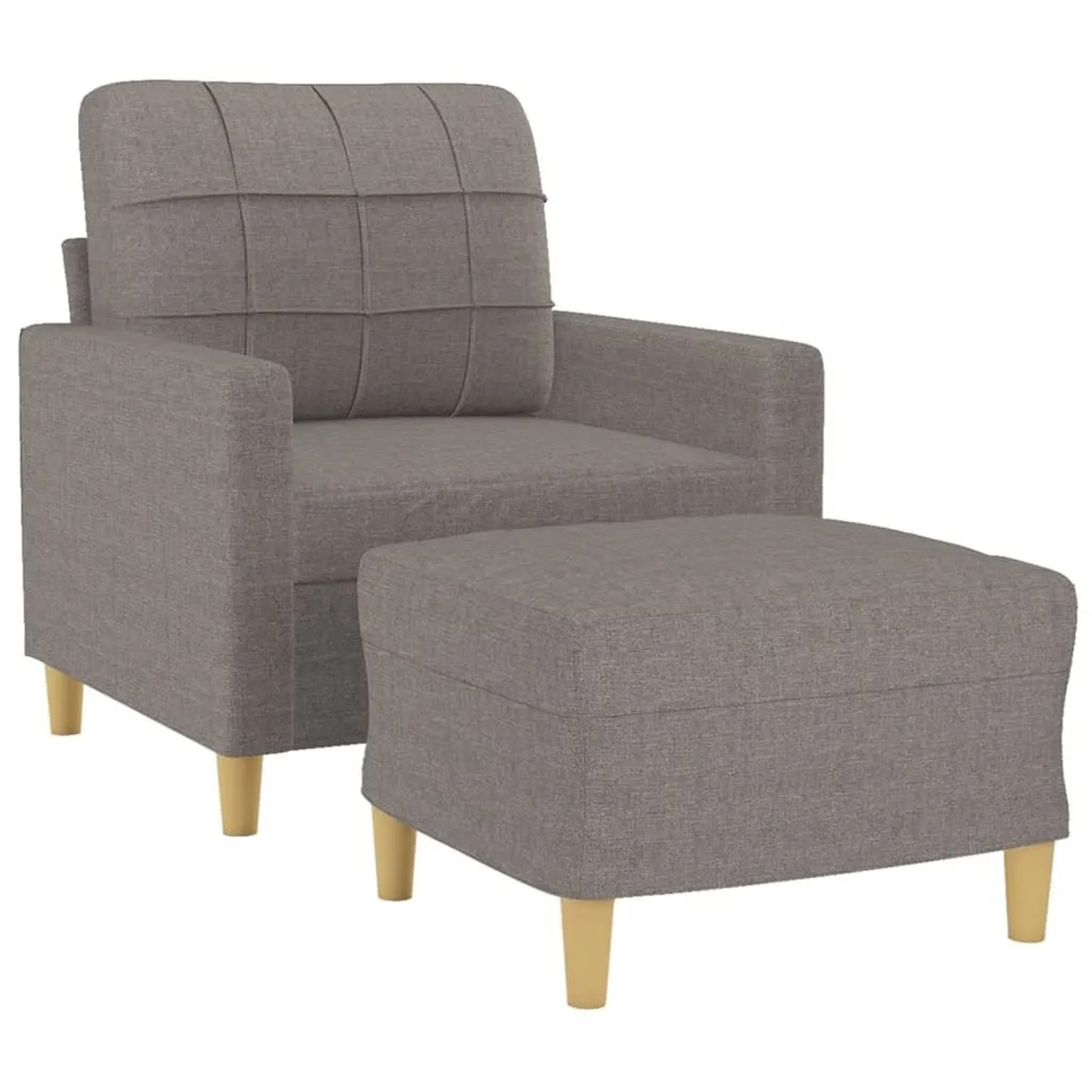vidaXL Sessel mit Hocker Taupe 60 cm Stoff 3201000