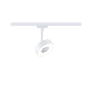 Paulmann URail Schienenspot Circle in Signalweiß, warmweißes LED-Licht, 3-stufig dimmbar.