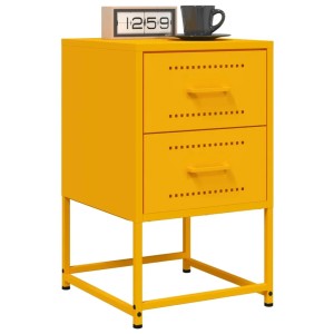 vidaXL Nachttische 2 Stk, Senfgelb 36x39x60,5 cm Stahl 846465
