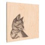Banjado Schlüsselbox aus Holz, 30x30cm, weiß, mit Katzenillustration auf der Front.