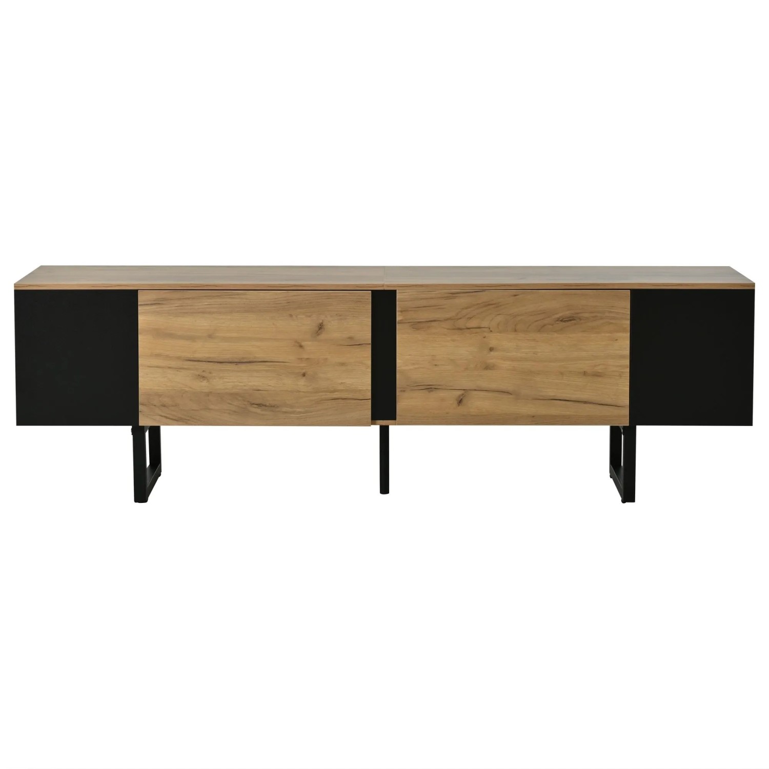 okwish TV Schrank mit Offenem Stauraum Lowboard Wohnzimmer 75 Zoll 180x40x55cm Natur