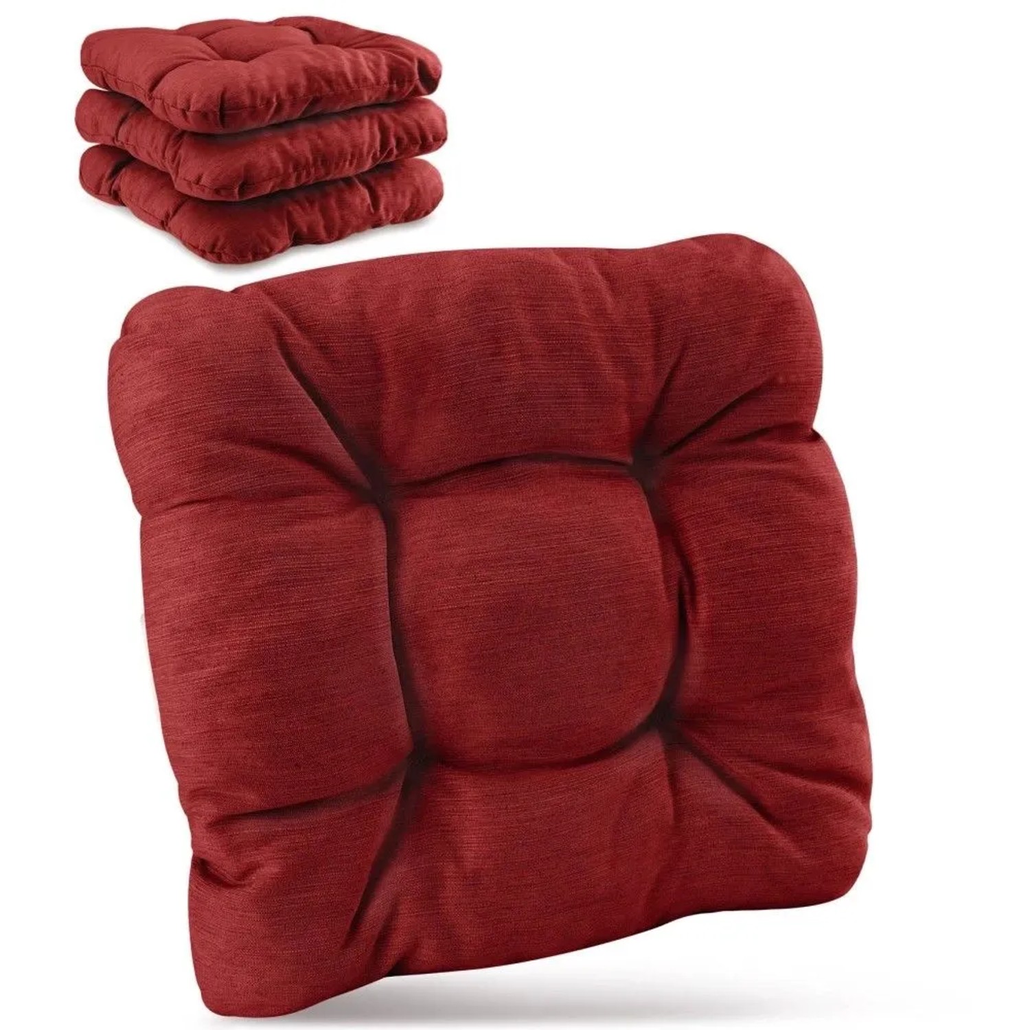 Beautissu HighLux SK Stuhlkissen 40x40x8cm Rot 4tlg