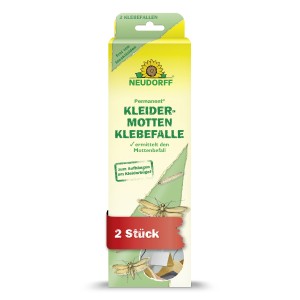Neudorff Kleidermottenfalle, 2er-Pack: Klebefalle zur Erkennung von Mottenbefall, insektizidfrei.