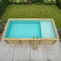 ALTANKA Holzpool Aqua 7x3,75 Höhe 1,45 m SANDFARBEN mit Liegefläche mit Einzubetonierendem Profil BAS7308OSPI3+PLA308_3