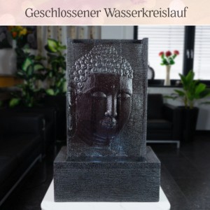 Intergarden Zimmerbrunnen Buddha 100cm mit LED-Beleuchtung.