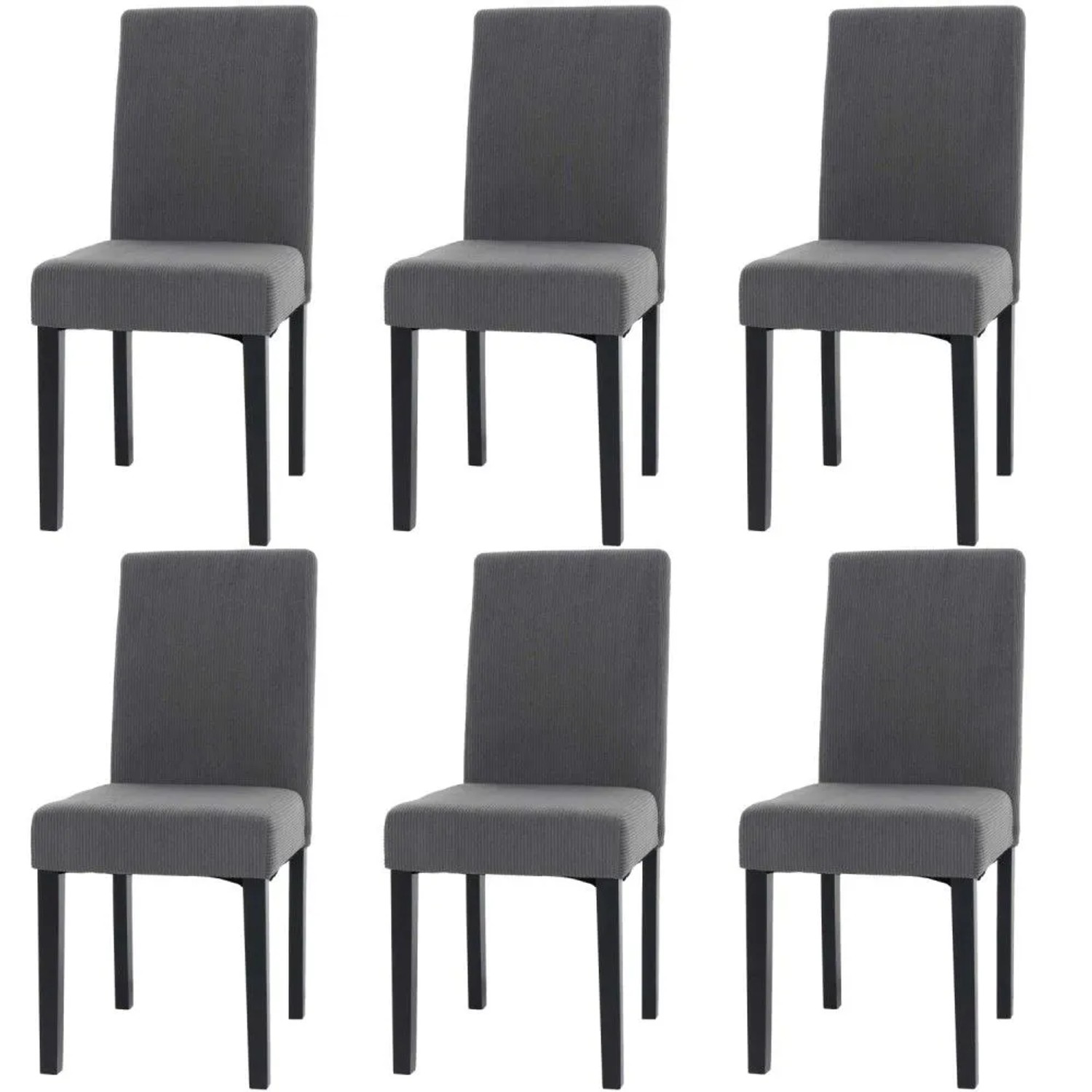 MCW Esszimmerstuhl Littau Cord 6er-Set Dunkelgrau Dunkle Beine