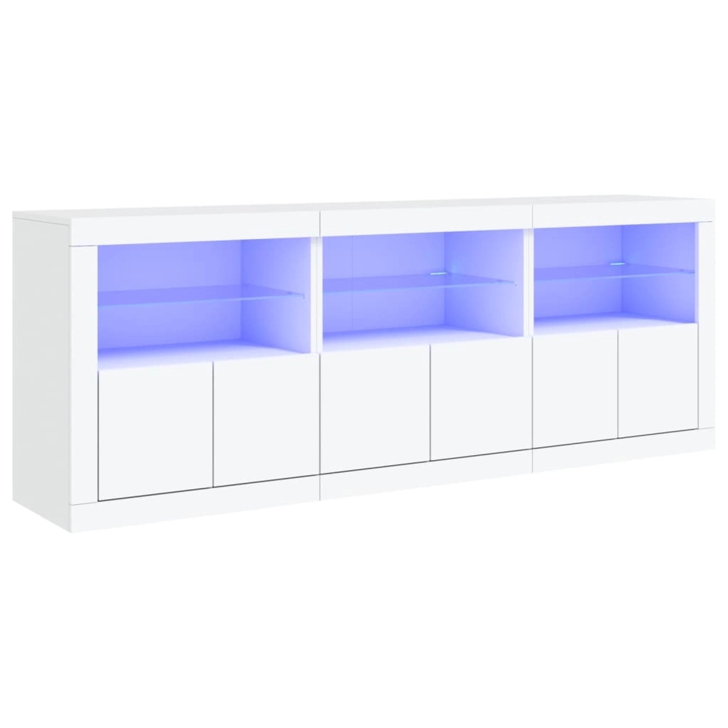 vidaXL Sideboard mit LED-Leuchten Weiß 181,5x37x67 cm 3209002 günstig online kaufen