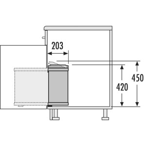 HAILO Abfallsammler Mülleimer Uno 18L Edelstahl Schwarz 3418101