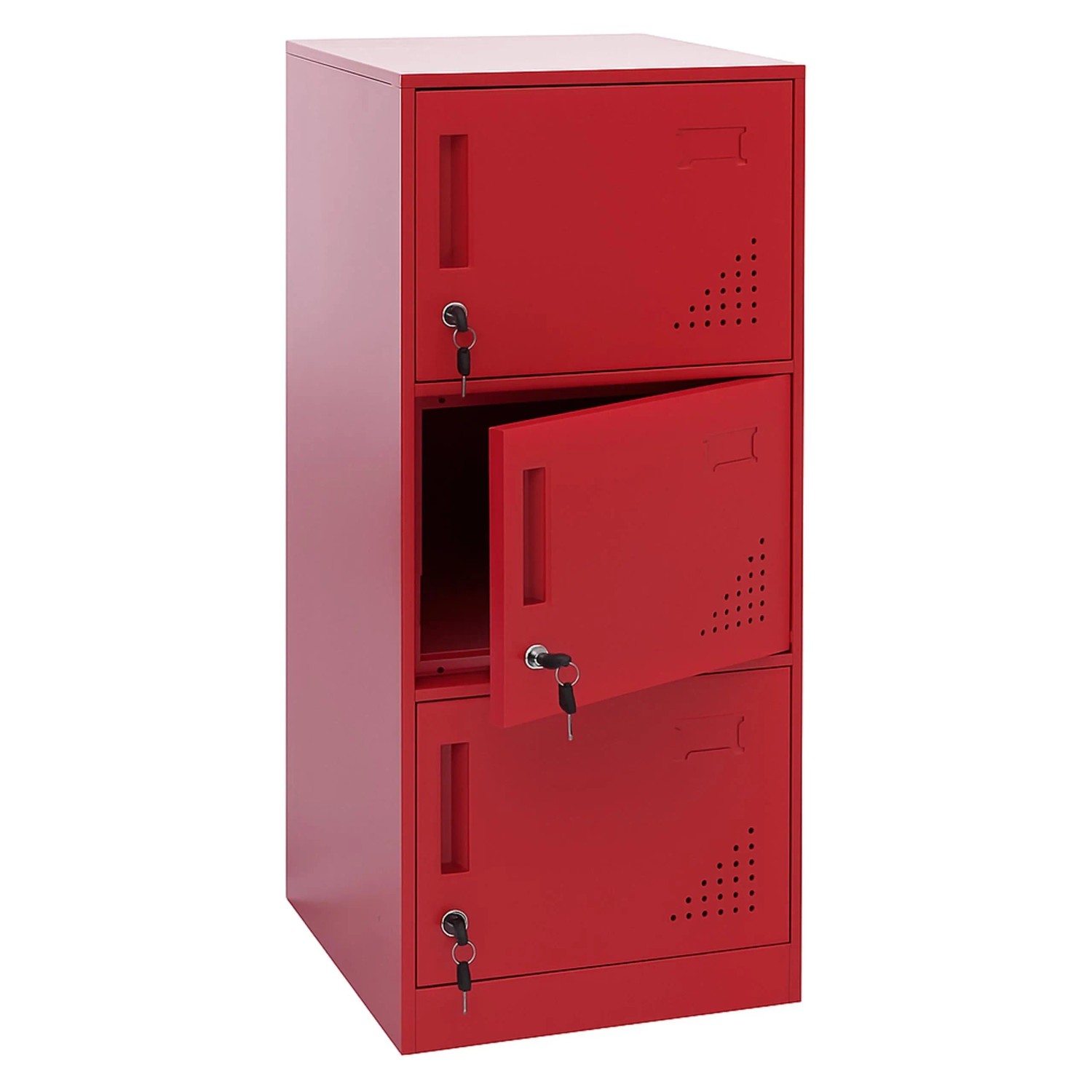 MCW Spind P63 Rot 3 Türen