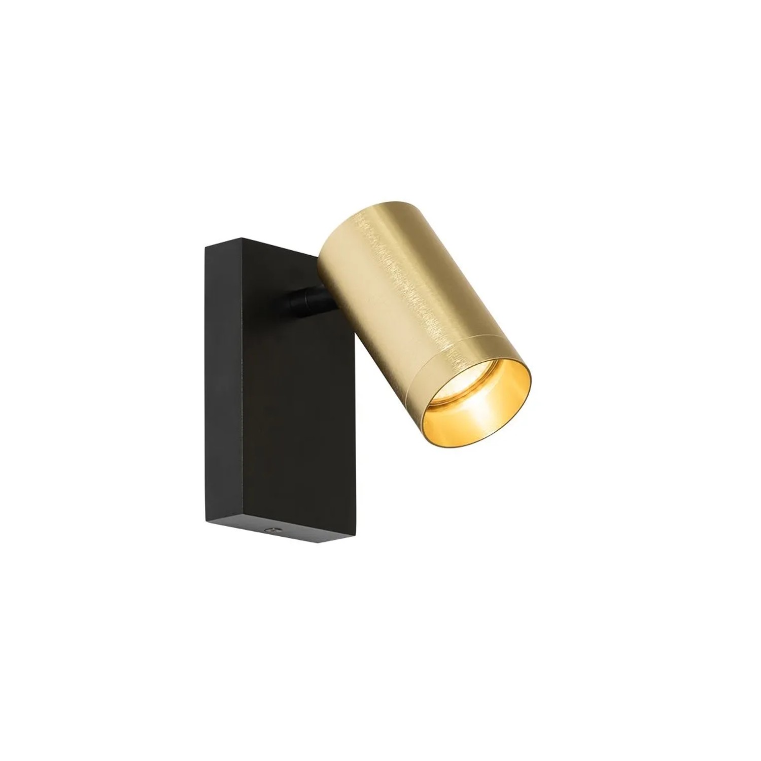QAZQA Wandleuchte Schwarz mit Gold Verstellbar mit Schalter Jeana Luxe