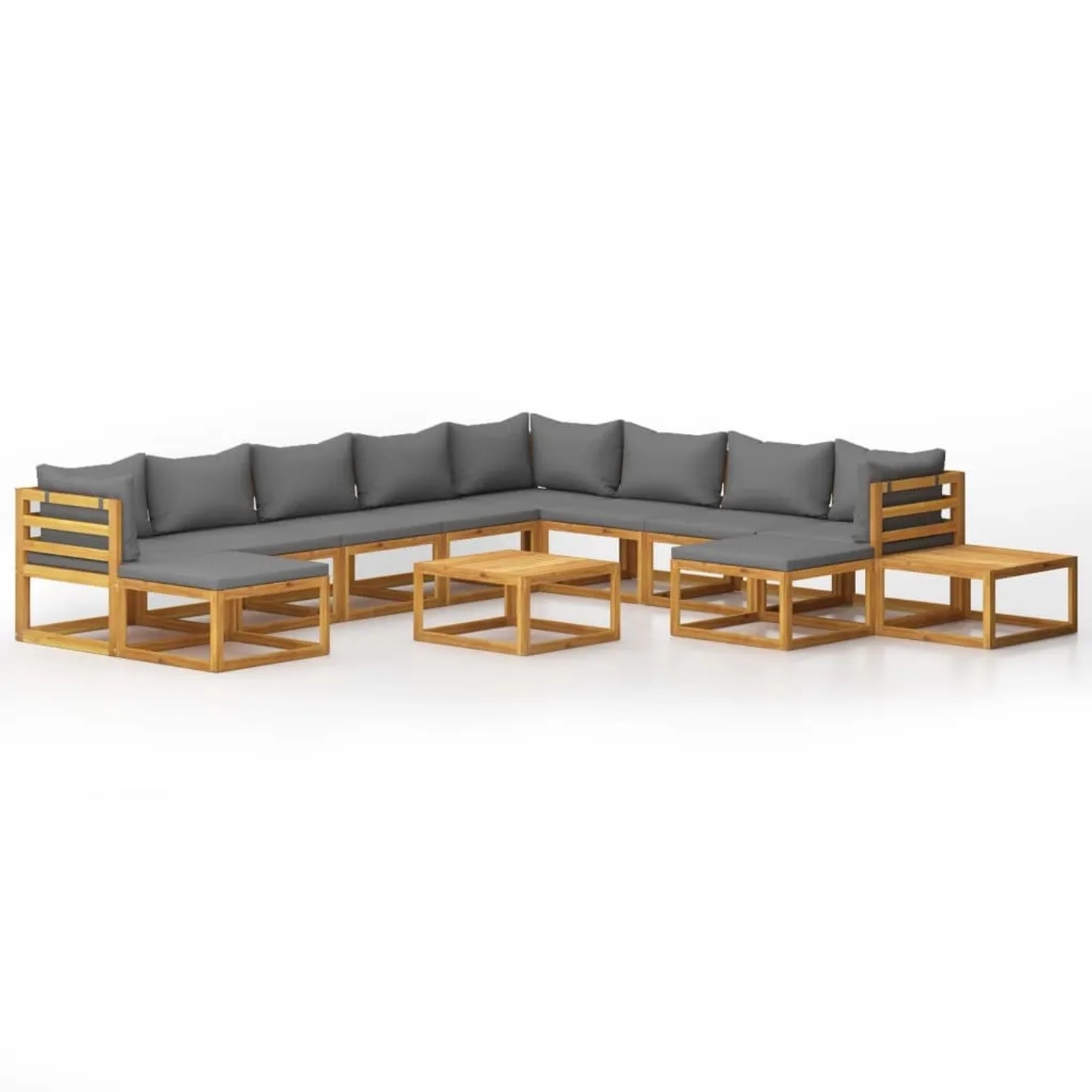 vidaXL 12-Tlg Garten-Lounge-Set mit Auflagen Massivholz Akazie 3057619