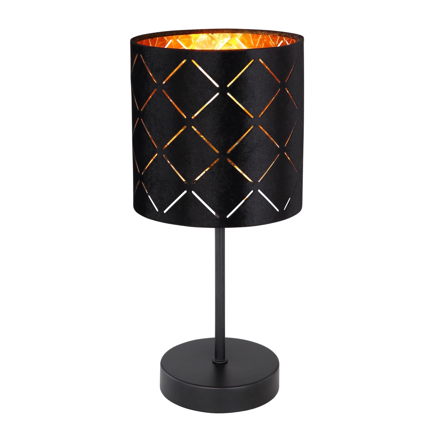 Globo Tischlampe Sunna, 1-flammig, schwarz, mit Dekorstanzungen für stimmungsvolles Licht.