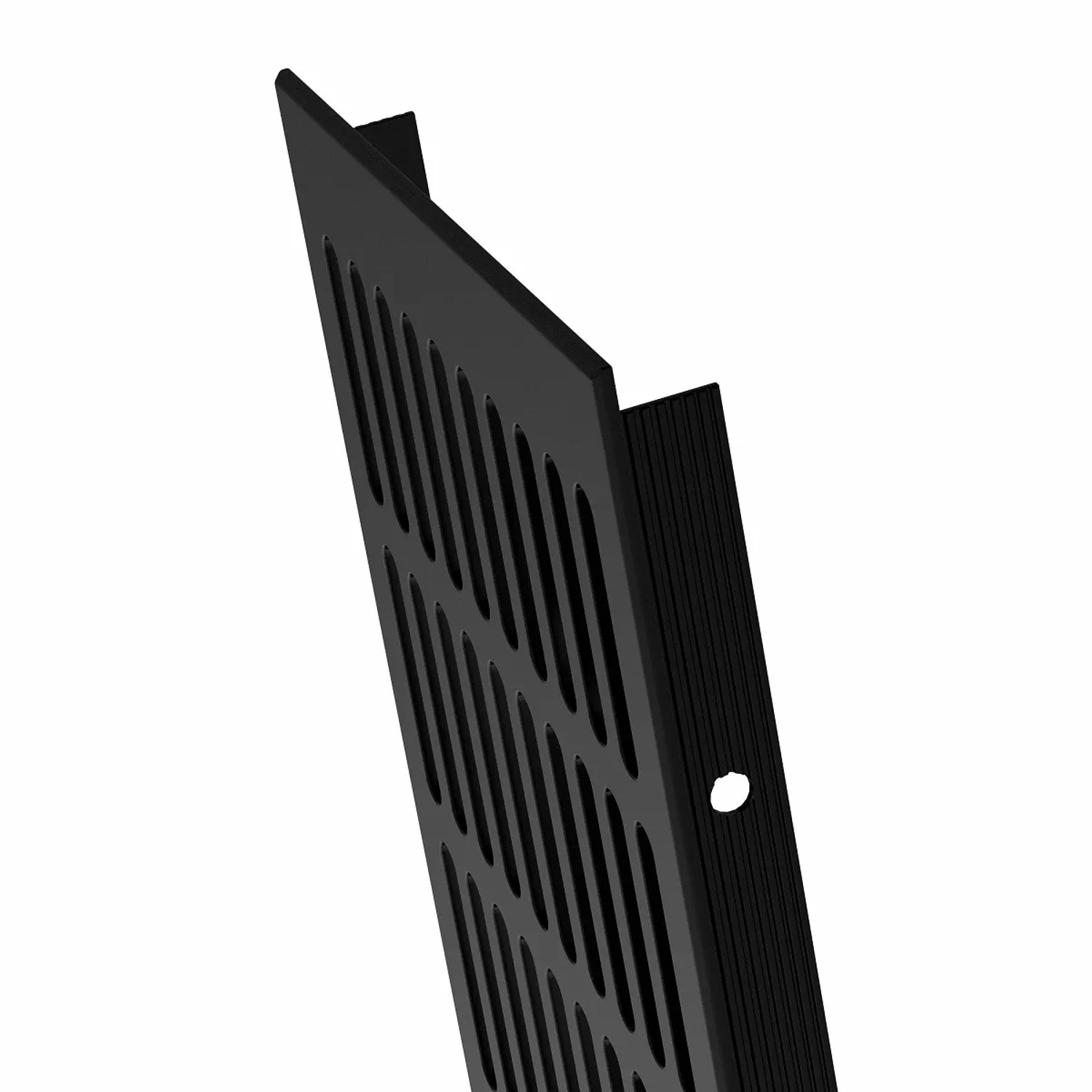 Schwarzes MS Beschläge Lüftungsgitter (130x1200mm) für Heizkörperverkleidung.
