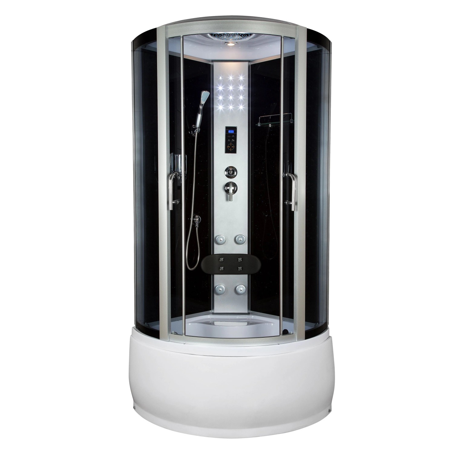 Kerra Hydromassagekabine Silver Prime 90x90 cm mit Duschwanne