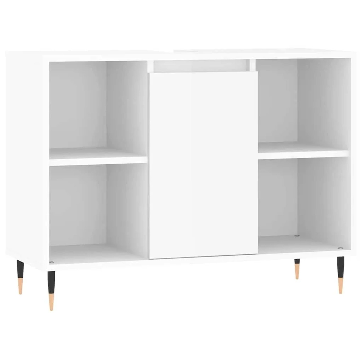 vidaXL Badschrank Hochglanz-Weiß 80x33x60 cm Holzwerkstoff 831622 günstig online kaufen