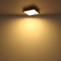 Quadratische LED-Deckenleuchte Doro, Graphit/Holzoptik, warmweißes Licht.